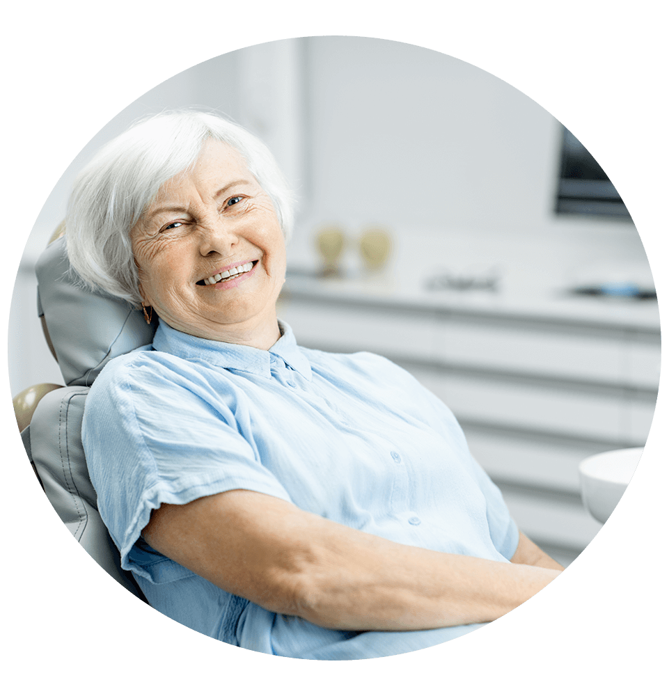 patient smiling and prep and ready for dental treatment